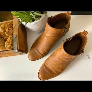 Dark tan color ankle boots